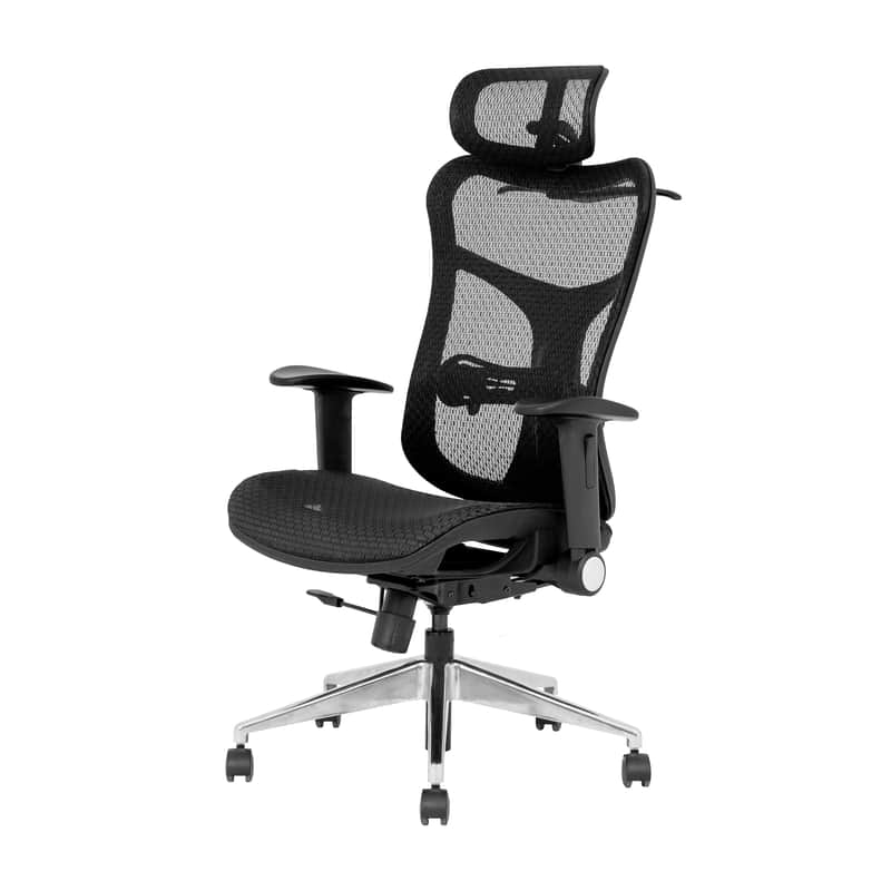 Wavebone Viking Studio Chair w/ Mesh Seat & Headrest – Ergonomic Recording Chair-Black image 1