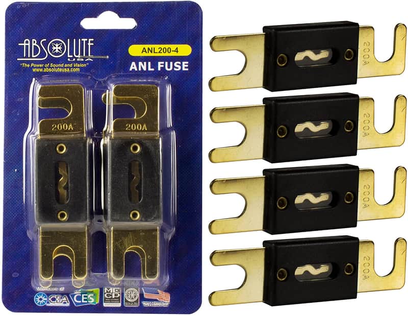 Absolute USA ANL100-4 4 Pack ANL 100 Amp Gold Plated Fuse image 1