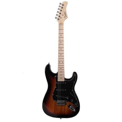 Glarry GST Stylish Electric Guitar Kit with Black Pickguard Sunset Color-as picture image 1