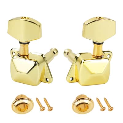 3L3R Guitar Tuning Pegs Keys 15:1 Ratio Semi-Closed Guitar String Tuning Keys Machines with 45 Degree Fixing Tag for Les Paul LP SG Electric or Acoustic Guitar Pack of 6 JT/JXQ-13 Golden image 7