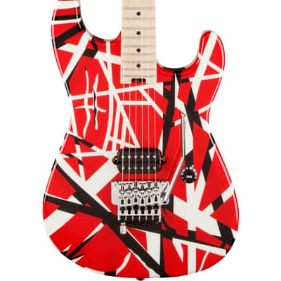 EVH Striped Series Electric Guitar, Red with Black Stripes, 5107902503 image 4