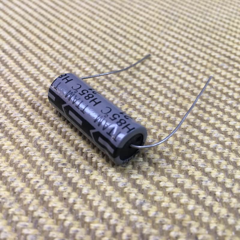 Fender 002-6502-000 Aluminum Electrolytic Axial Amp Capacitor - 100uF @ 100V, 20% Tolerance image 1