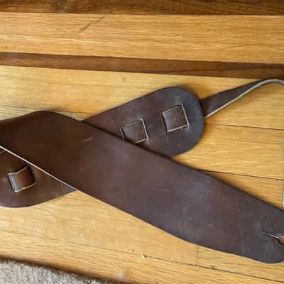 vintage USA 1970's guitar strap 3.5" leather for guitar bass archtop les paul rock hippie strap image 12