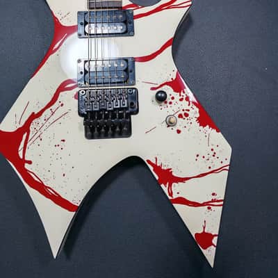 B.C. Rich Joey Jordison Signature Warlock Murderdolls - White Blood Splatter image 3