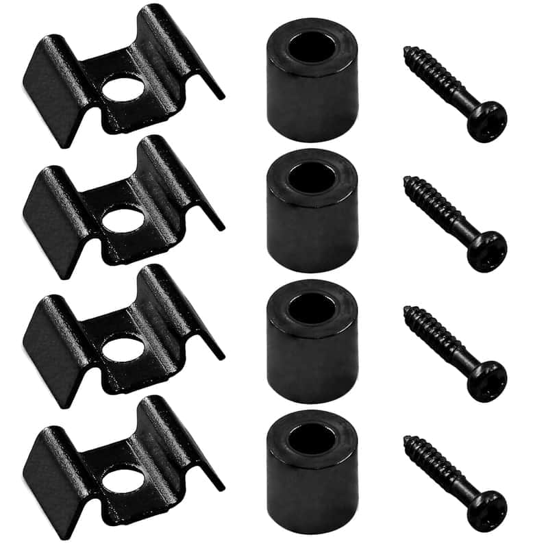 4 Sets Guitar String Trees String Retainer, Black Guitar String Guide With Screws For Fender Strat Tele Guitar Bass Parts Replacement image 1