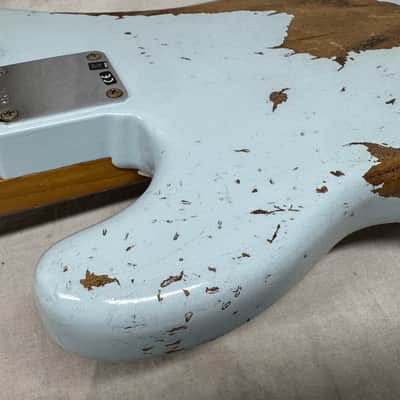 Fender USA Custom Shop '55 1955 Precision Bass Relic 4-string P-Bass with COA + Case 2020 - Sonic Blue / Roasted Maple neck image 21