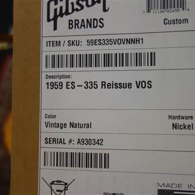 Gibson 1959 ES-335 Reissue VOS Vintage Natural image 12