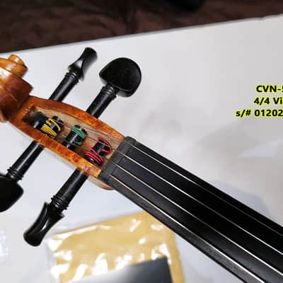 Cecilio 4/4 Deluxe Student+ Violin Aged 2 Years+ Tonewoods Solid Spruce Top Flamed Maple,Neck & sides, Inlaid Purfling, All-Ebony Components, Independent Fine-Tuners, Mongolian Horsehair Brazilwood Bows, Satin Antique Finish image 19