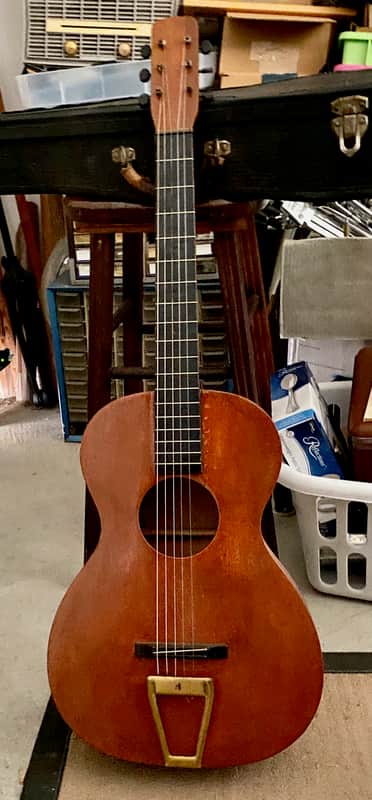 1930's/40's Harmony Parlor Acoustic Guitar Poorly Refinished image 1