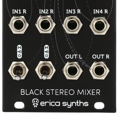 Erica Synths Black Stereo Mixer V3 Four Stereo Input Eurorack Mixer Module image 1