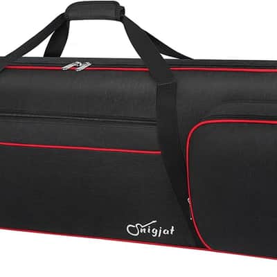 88 Key Keyboard Case Soft (Size: 53.5"x13.8"x6.8"), Padded Piano Case with Handle and Adjustable Shoulder Straps, Keyboard Gig Bag with 3 Pockets for Music Sheet Stand, Sustain Pedals, Cables image 1