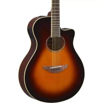 Yamaha APX600 Thinline Body Cutaway Acoustic-Electric Guitar, Old Violin Burst image 2