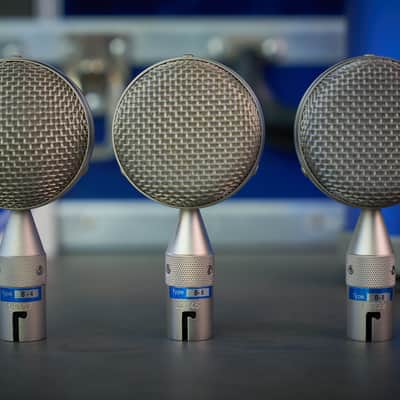 Rare Vintage Early Blue Bottle Tube Condenser Microphone Set image 14