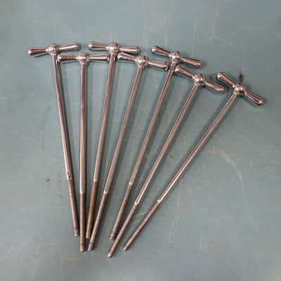 Vintage Rogers Bass Drum Bow Tie T-Rods 7" Length, Set of 7 image 2