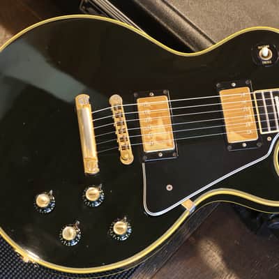 Vintage! 1976 Gibson Les Paul Custom Electric Guitar Black Ebony + HSC image 2