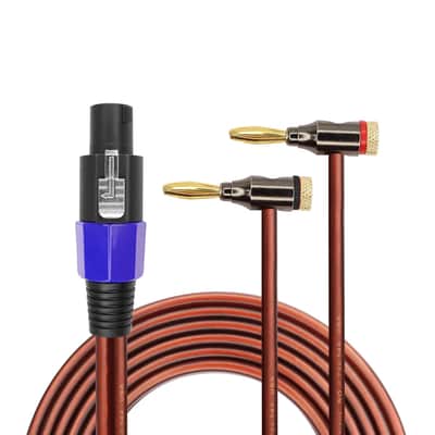 Banana Plug to Speakon Cable Double Banana Plug to Speakon Male Speaker Cable for Loudspeakers,Power Amplifiers,Stage Monitors,etc(6.5 FT) image 1