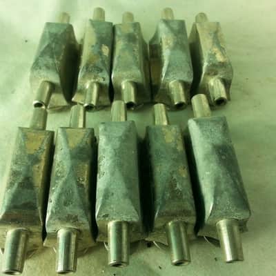 Leedy 10x X-Box/Broadway Snare Drum Lugs Set Nickel Elkhart,IN USA 30s No-Spring image 1