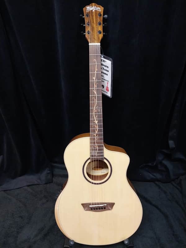 Washburn BTSC40SCE Bella Tono Suprema Solid Sitka Spruce Top Okoume Neck 6-String Acoustic-Electric Guitar - Natural image 1
