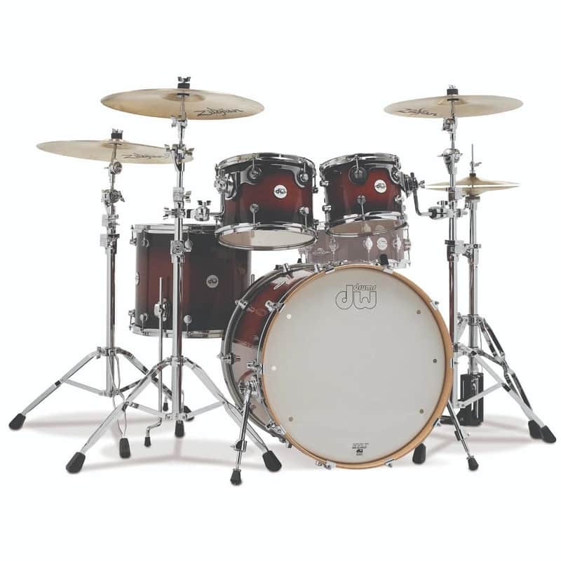 DW Design Series 4pc Drum Kit, 22", 10", 12", 16" - Tobacco Burst image 1
