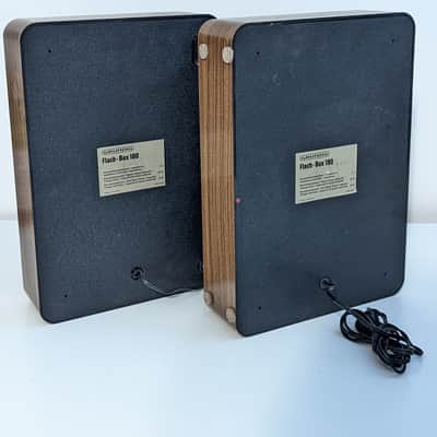 ​Grundig Flach-Box 180 Vintage Flat Wall Speakers Pair (1970s Germany) - Wood & Metal Grille image 5