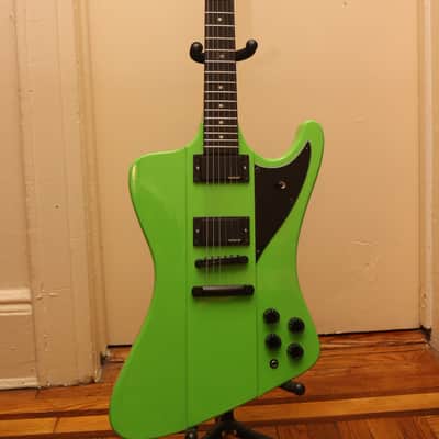 hard luck kings hard luck kings spider neon green firebird stlye electric guitar emg hz pickups 2017 image 1