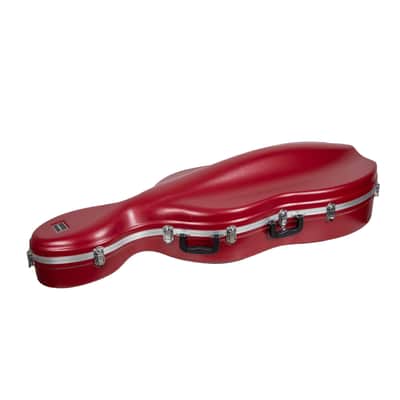 Crossrock 3/4 and 4/4 Size Cello Case | ABS Molded Hardshell with Wheels, Accessory Pocket, 2 Bow Holders, Security Lock, and Detachable Straps-Red image 5