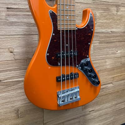 Sadowsky Metro Express 21- fret Vintage J/J 5- string bass 2024 - Candy Apple Orange Metallic  w/gig bag- B-stock image 4