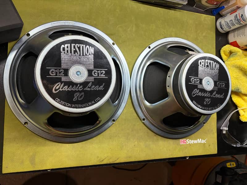 Pair of Celestion G12 Classic Lead 80 12" 80-Watt 8ohm Guitar Amp Speaker 2020s - Silver image 1