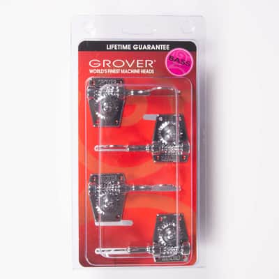 Grover 142C4 Vintage Bass Guitar Tuners - 4 In line Chrome image 1