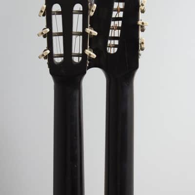 Unlabelled  13 Course Schrammel Contra Harp Guitar, c. 1950's - natural top, mahogany stained back and sides, gig bag case. image 6