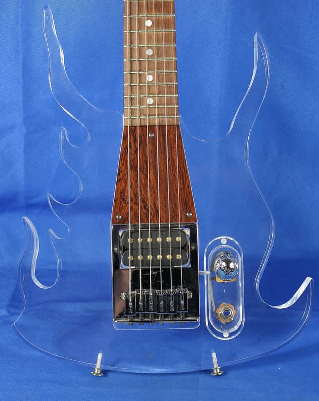 George Fedden Travis Bean Custom Acrylic Flames Electric Guitar Clear image 1