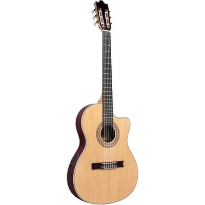Ibanez GA Series GA34STCE Thinline Solid Top Classical Acoustic-Electric Guitar Natural image 13