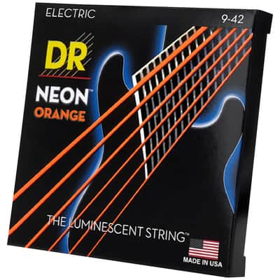 Hi Def Neon Orange 6 Cordes Light 9-42 DR Strings image 1