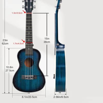 Ukulele 23" Adult Beginner Concert Ukulele Mahogany Bundle Professional Four String Wooden Hawaiian Starter Uke Kit image 2