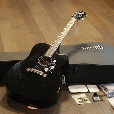 Minty! 2022 Gibson Custom Shop Dave Mustaine Songwriter Acoustic Guitar Black + COA OHSC