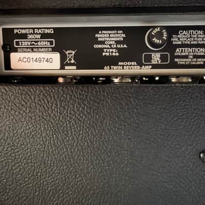 Fender '65 Twin Reverb Reissue 85-Watt 2x12" Guitar Combo 1991 - Present - Black image 2