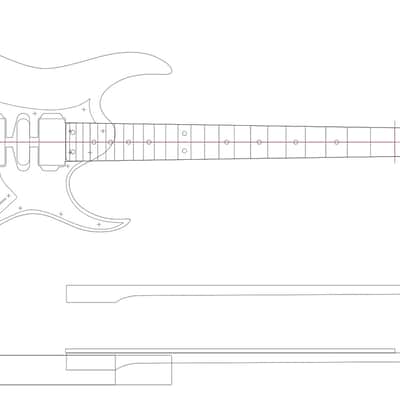 Guitar Template Set - Ibanez RG550 (1/2") image 3