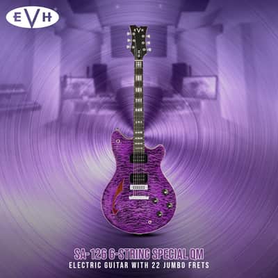 EVH SA-126 6-String Right-Handed Special QM Electric Guitar with 12 to 16-Inch Compound Ebony Fingerboard, 22 Jumbo Frets, and Triple Block Inlays (Transparent Purple Ebony) image 2