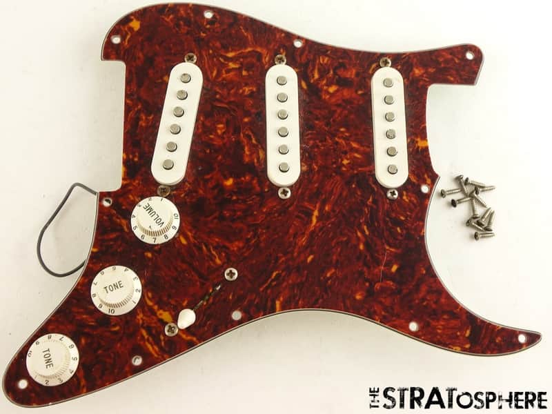 USED 2008 Fender American Strat Tex Mex LOADED PICKGUARD Guitar Parts Tortoise image 1