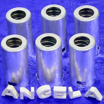Six Aluminum Medium Nine Pin J-Slot/Bayonet Spring Loaded Tube Shields For 12AX7A, #TBA image 2