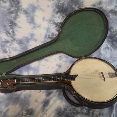 Vintage RARE 1924 Prewar Maybelle A001 Patent Applied for A001 Tenor Banjo Pro Setup New Strings Original Skin Head Original Hardshell Case image 21