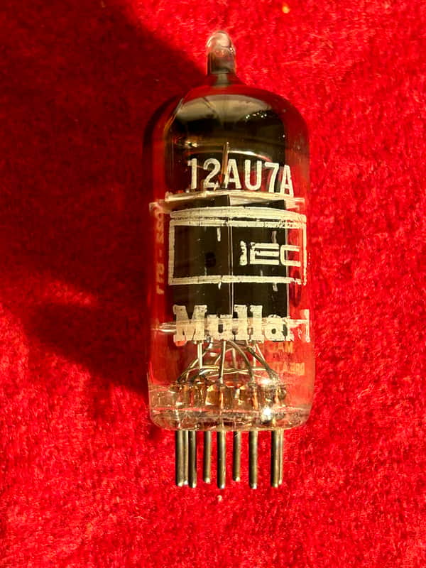 Mullard Vintage IEC 12AU7A/ECC82 single preamp/amplifier vacuum tube 1980s - Clear Glass image 1