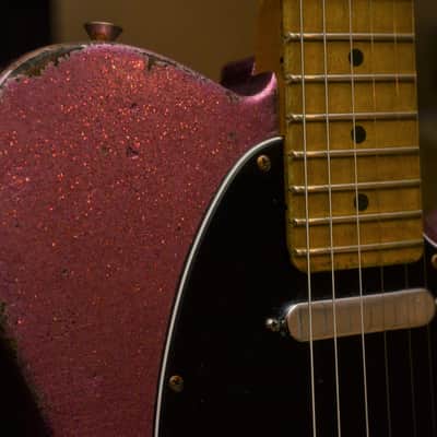 American Fender Telecaster Custom Heavy Relic Pink Gold Sparkle Colorshift! image 12