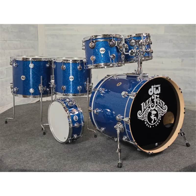 Used DW Collectors VLT 333 Maple 6pc Drum Set Blue Glass - Very