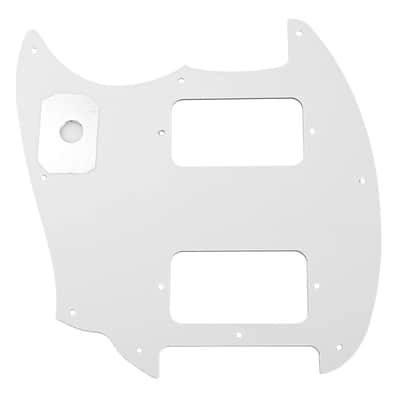 1Pcs Yootones HH 9 Holes Round Corner Guitar Pickguard 2 Humbuckers Compatible with Squier Bullet Series Mustang Electric Guitar (3Ply White) image 5