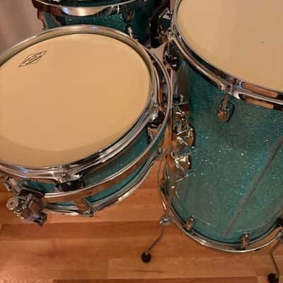 Handbuilt Cocktail Drum Kit 2008 - Turquoise Glitter image 9