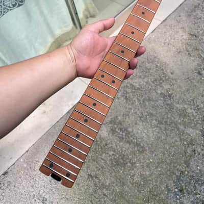 1 Headless 24frets roasted maple electric guitar neck c contour 25.5 spoke truss rod with lock image 2