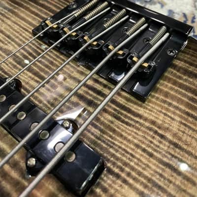 Miura Guitars USA MB-2 5st 5A Flame Maple / Ash / Dark roasted flame maple Fertboard 5 strings Hi-end Jazz Bass guitar image 9