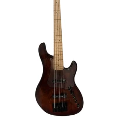 Cort GBFUSION5ABB GB-Fusion 5 Solid Alder Body Spalted Maple Top Hard Maple C Shape Neck 5-String Electric Bass Guitar w/Gig Bag image 4