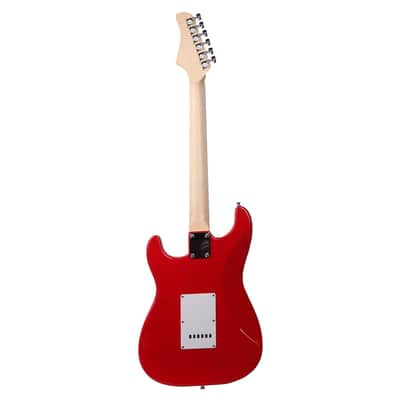Cxxss Rosewood Fingerboard Electric Guitar with Shoulder Strap / Guitar Bag / Picks / Cord / Hex Wrench Red image 3